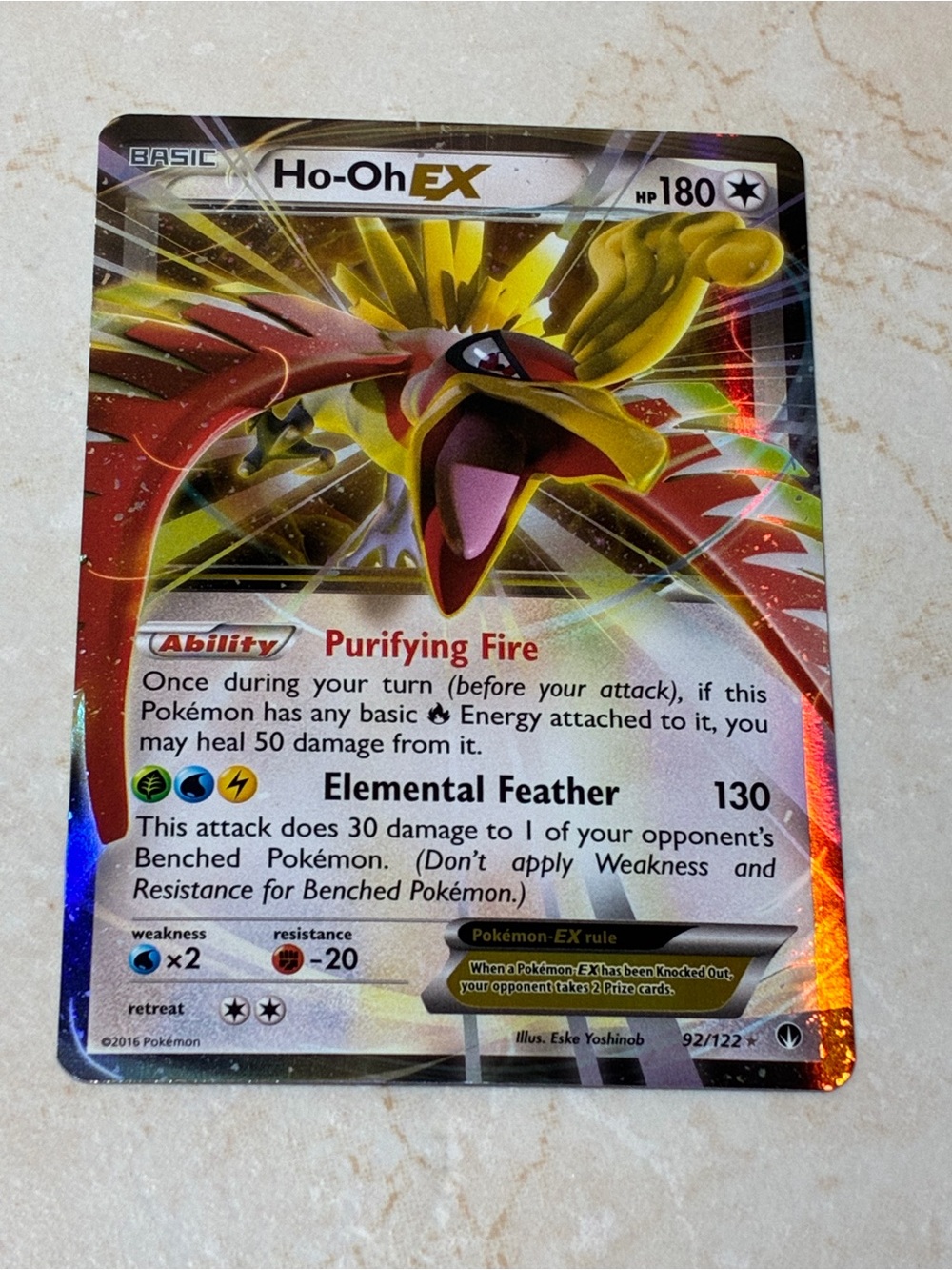 Ho-Oh EX Holo Trading Card (92/122)